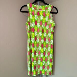 Katherine Way‎ Green and Pink Boat Neck Sheath Dress Size XS